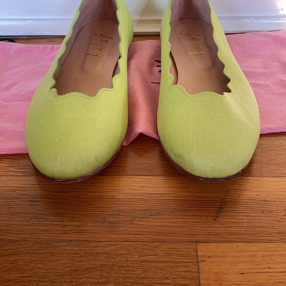 fs/ny French Sole Green waxed cloth Ballet Flats - Picture 4 of 7